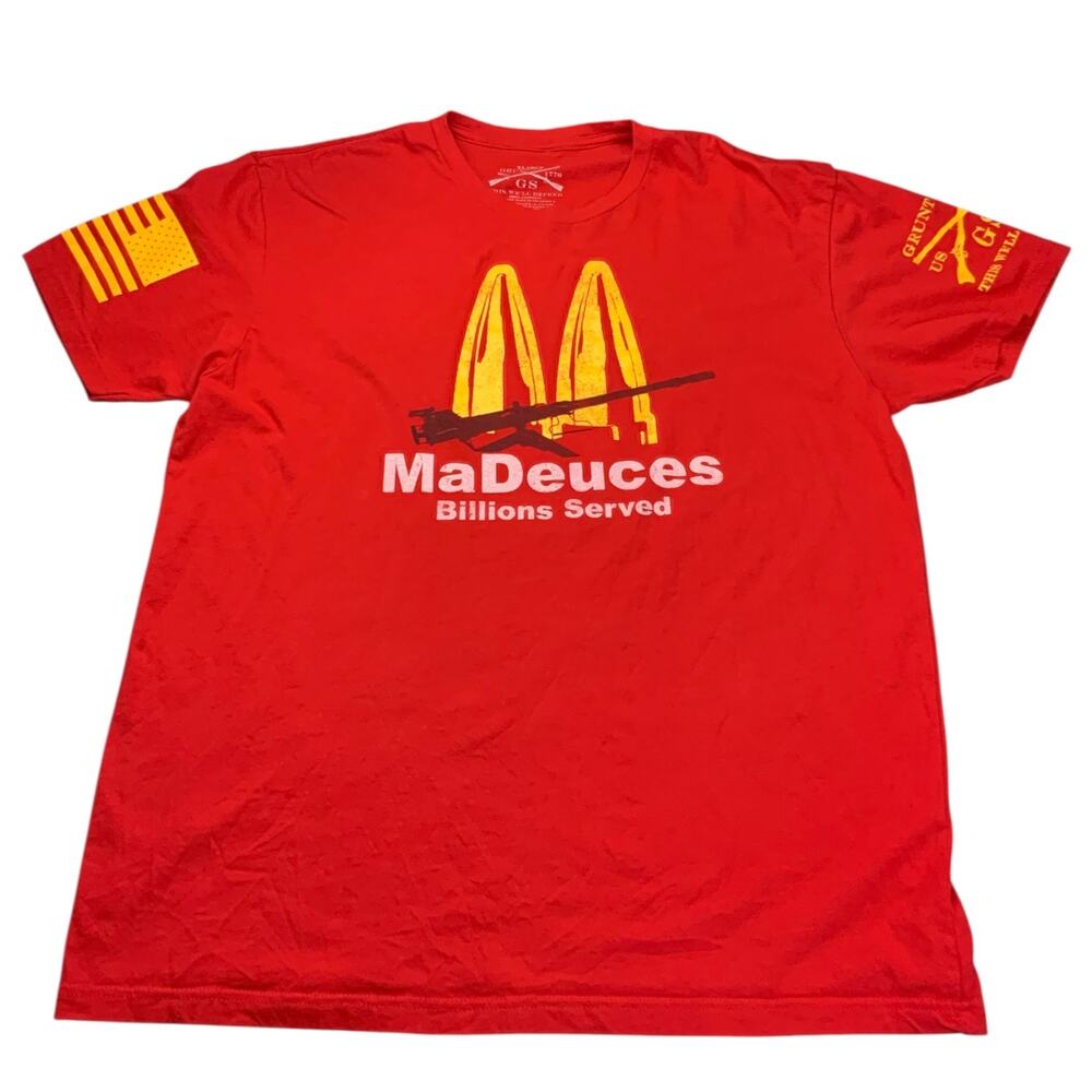 Grunt Style MaDeuces Billions Served Red Graphic T Shirt Men’s XL Military